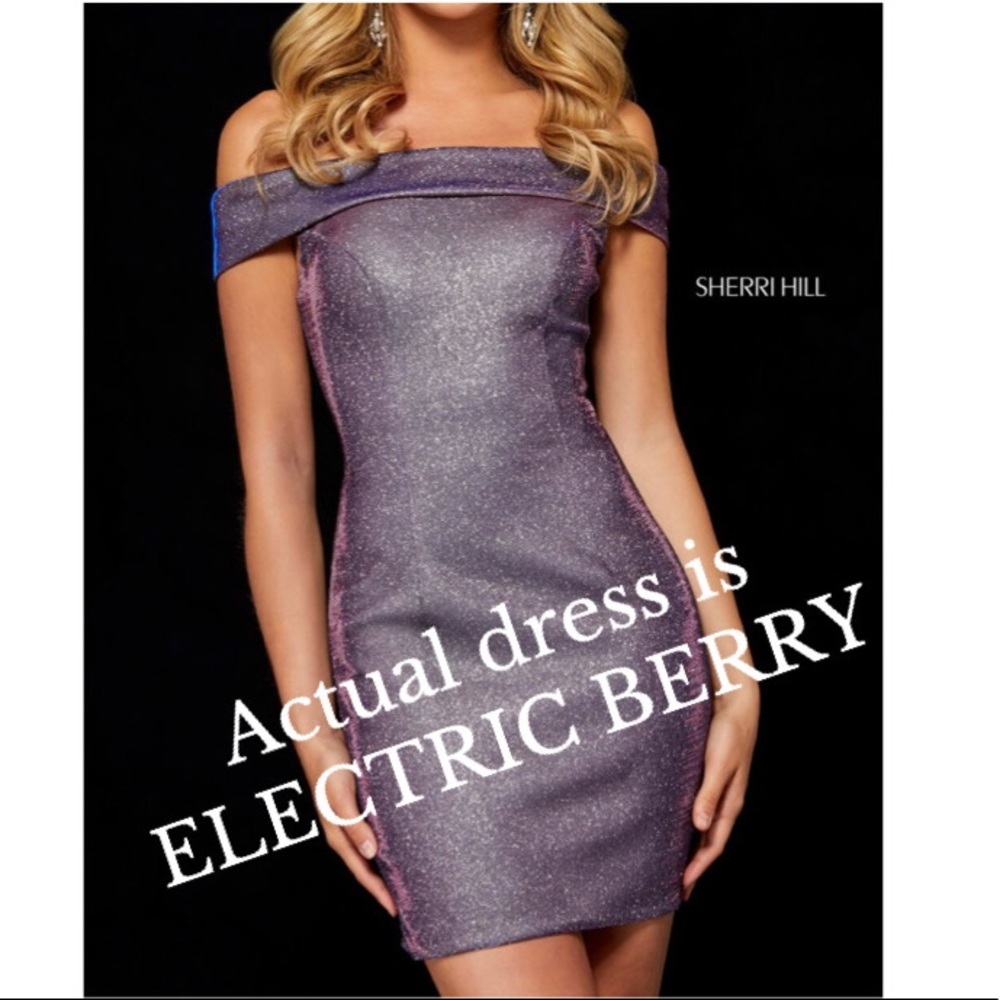 Sherri Hill 52355 ELECTRIC BERRY short formal dress size 18